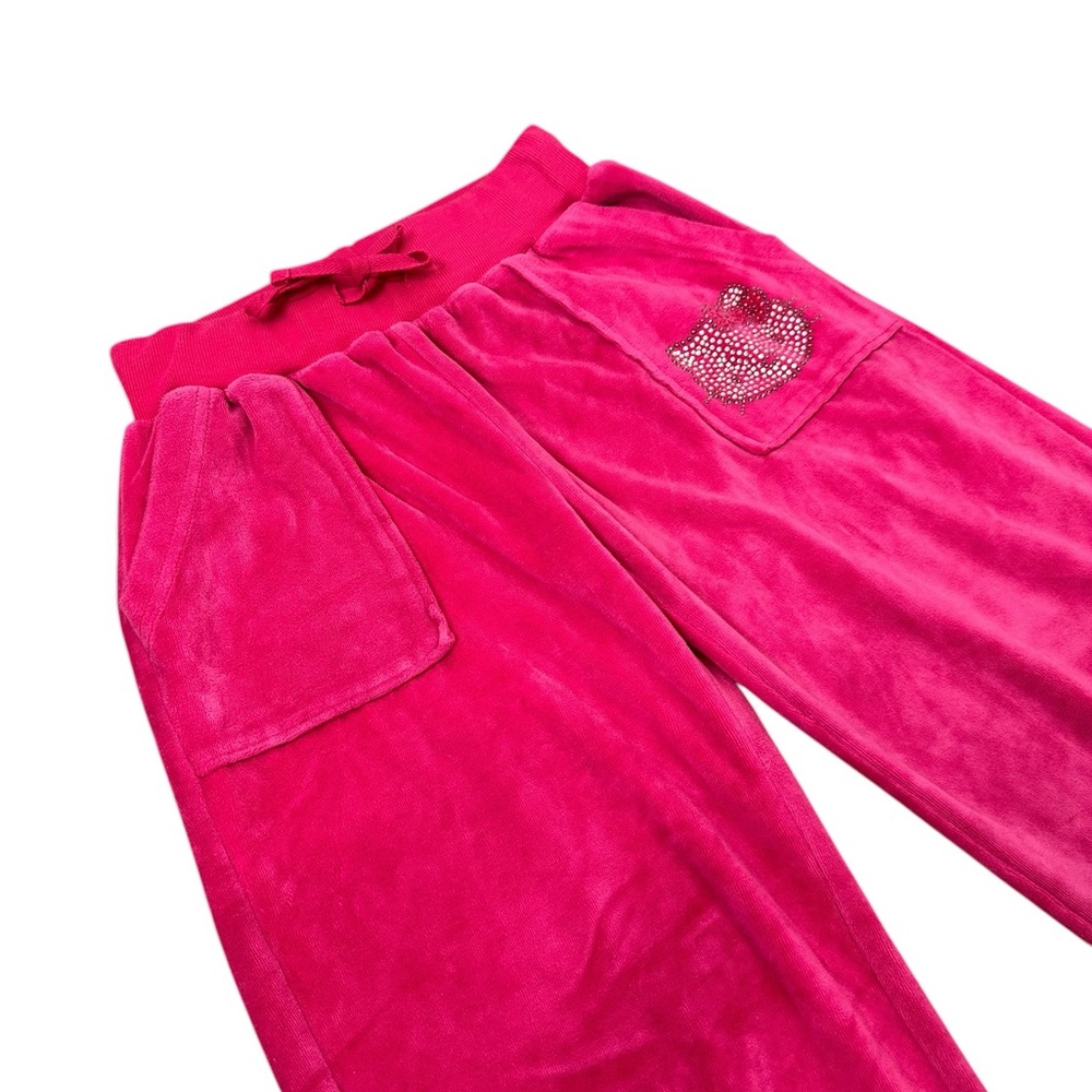 Universal Studios Hello Kitty hot pink velour rhinestones lounging joggers small - Picture 3 of 13